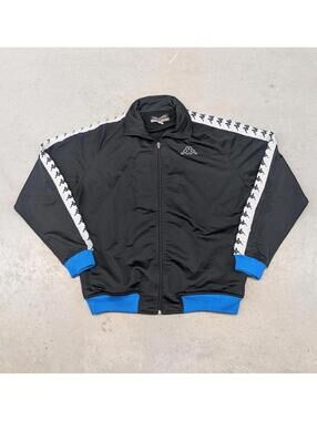 Vintage Y2K Black, White and Blue Essential Track Jacket